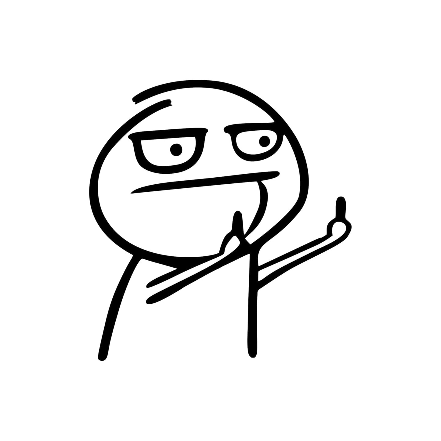 Double Finger Guy Window Decal