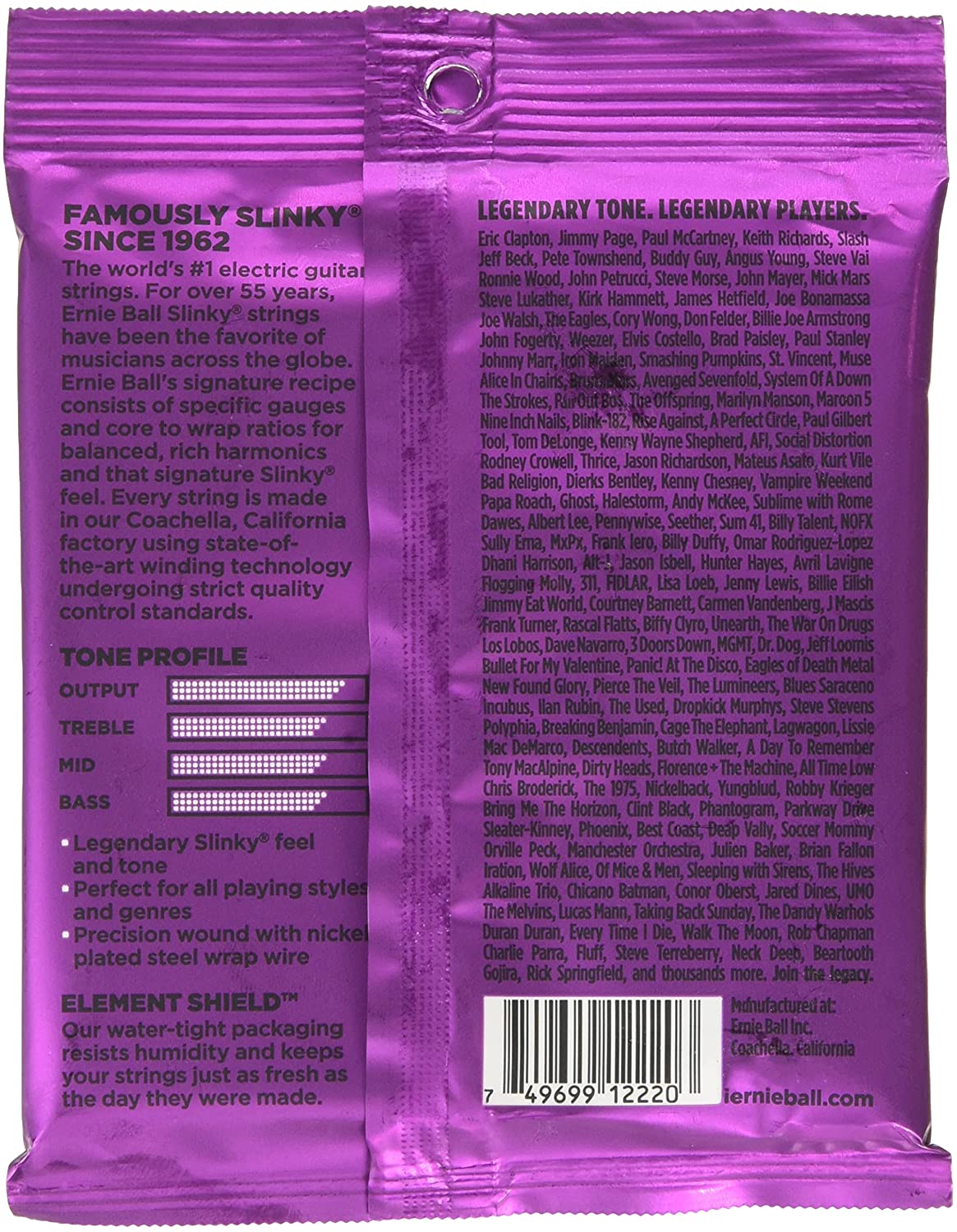 Ernie Ball Power Slinky Nickel Wound Electric Guitar Strings, 11-48 Gauge