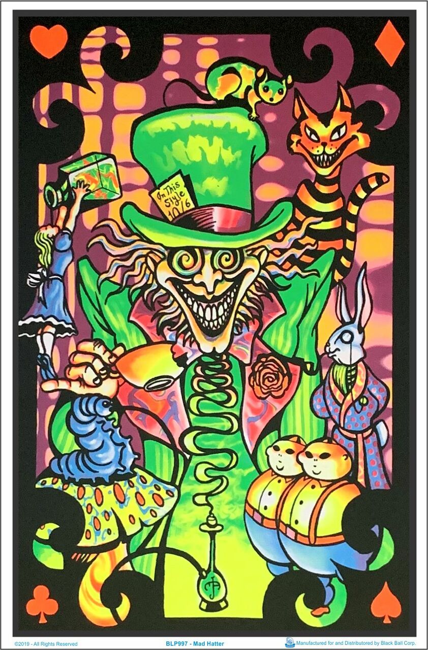 Mad Hatter Blacklight Poster
