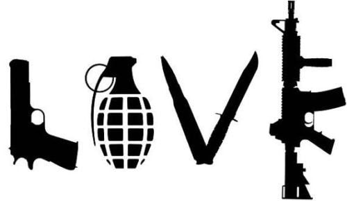 Love with Guns Window Decal