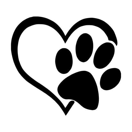 Heart with Paw Window Decal