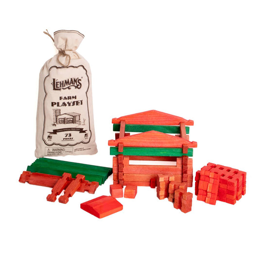 37 Piece Lincoln Logs with Canvas Bag