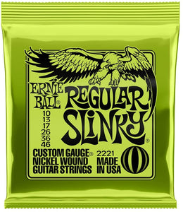 Ernie Ball Regular Slinky Nickel Wound Electric Guitar Strings, 10-46 Gauge