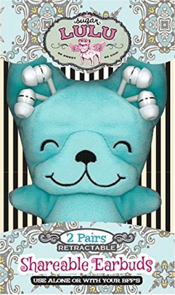 Sugar Lulu Best Buds: Shareable Earbuds Technology, Aqua, 4.625 x 8 x 1.5