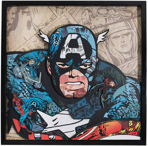 Captain America Retro Framed Comic Collage