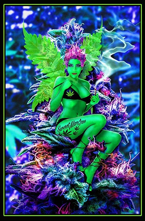 Weed Fairy Black Light Poster