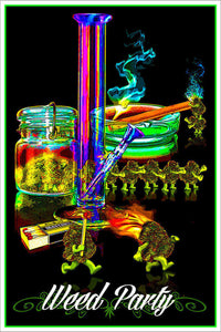 Weed Party Black Light Poster