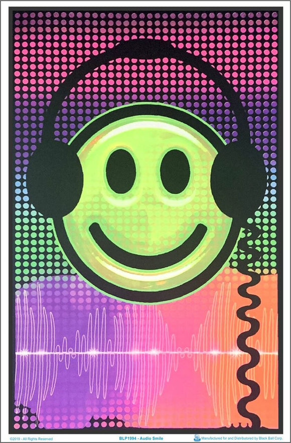 Audio Smile Black Light Poster
