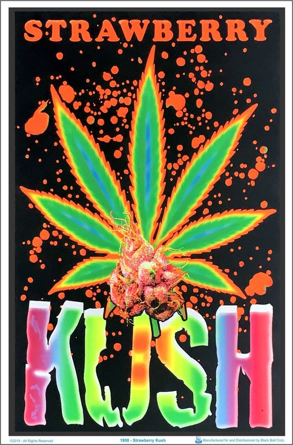 Strawberry Kush Black Light Poster