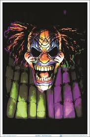 Evil Clown Black Light Poster