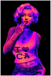 I Love CA Blacklight Poster