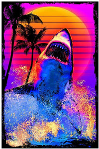Shark Black Light Poster