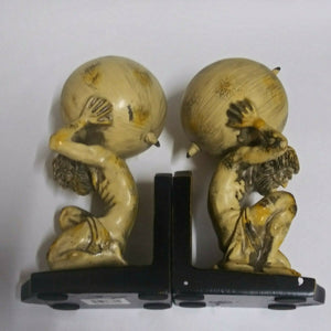Strong Man with Globe Book Ends
