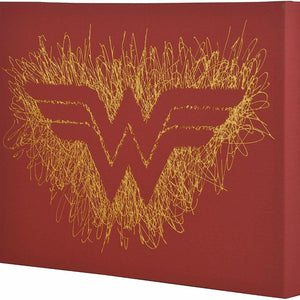 Wonder Woman Logo Paint Splatter Canvas