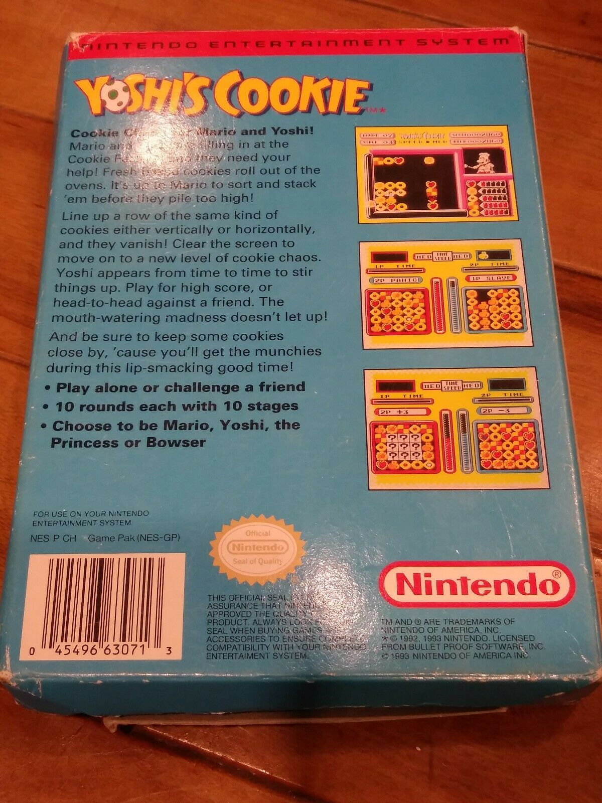 Yoshi's Cookie  Cart, Box & Manual - Nintendo NES - AUTHENTIC