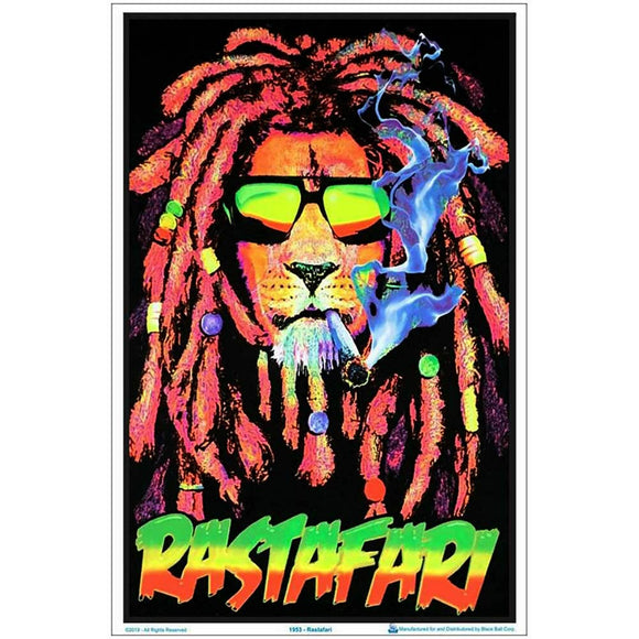 Rastafari Black Light Poster