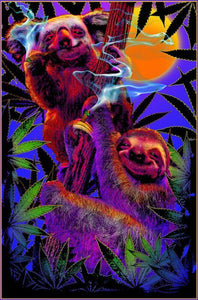High In The Bush Sloth/Koala Black Light Poster
